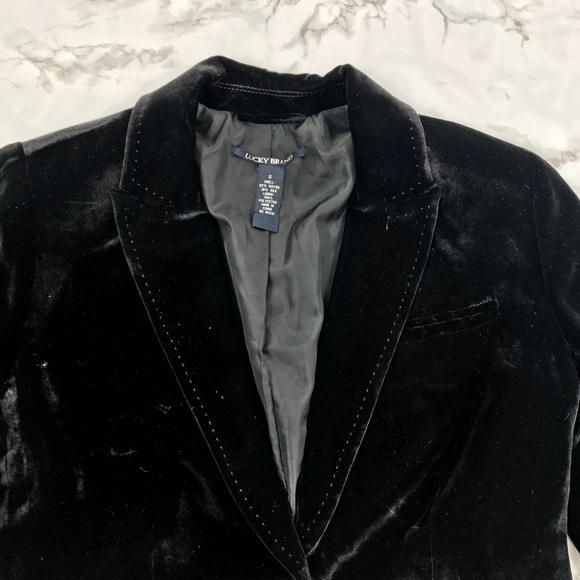 Lucky Brand Black Velvet Cocktail Blazer - Picture 5 of 6